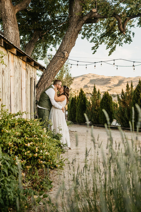 A couple sharing a quiet moment at Lavender Ridge